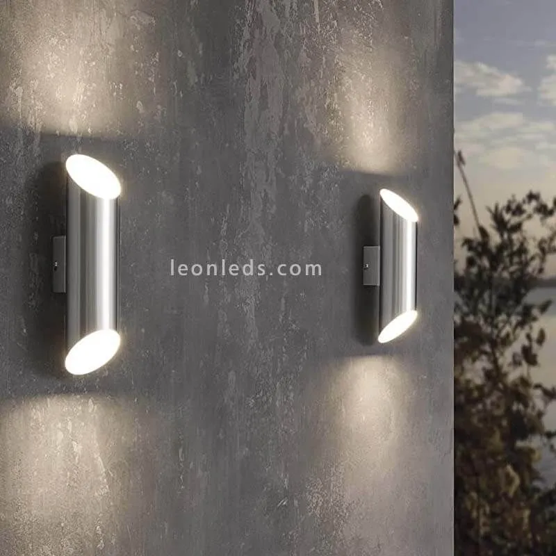 Applique murale à LED Acier inoxydable | Applique murale LED Agolada | LeonLeds.com