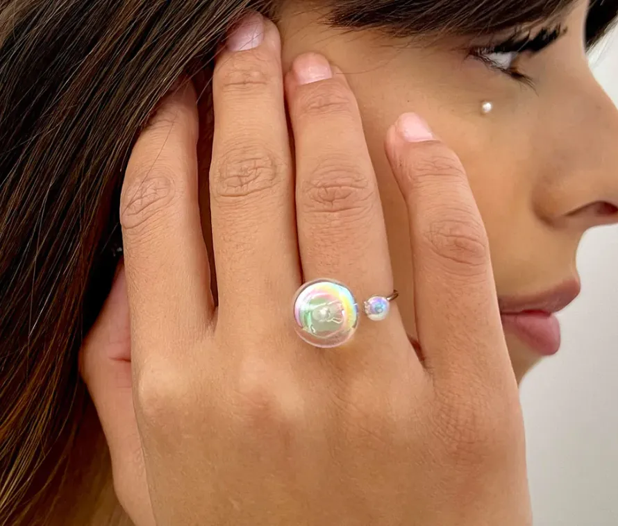 Bague 2 perles Dans ma Bulle - La Mme Bijou
