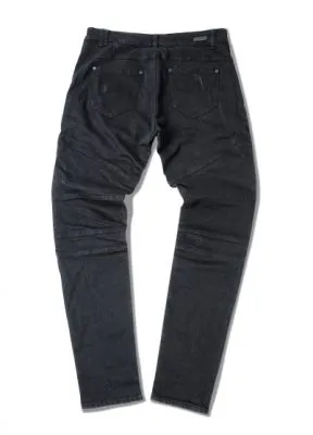 Biker Jeans Slim pour Homme Empiècement Côté Streetwear