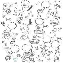 Bimoo- Chats et Chiens - Nappe à colorier