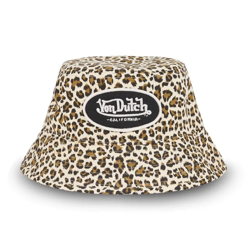 Bob Léopard Beige 100% Coton Streetwear | Von Dutch