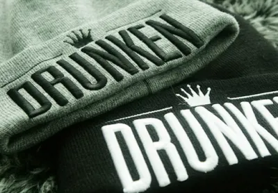 Bonnet Drunken Crown Broderie pour Homme Femme Streetwear Hiver