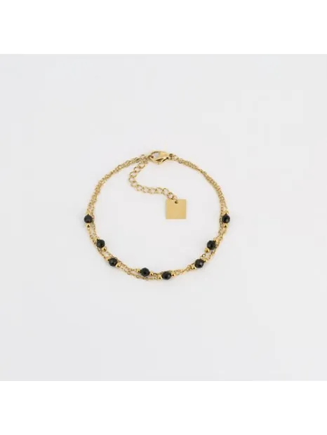 BRACELET - DORE  onyx noir Zag Bijoux