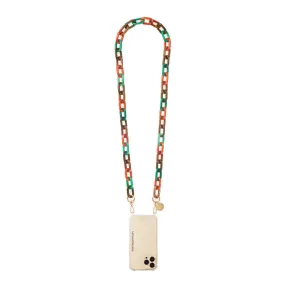 Chaîne de téléphone Bijou - Ninon orange et vert