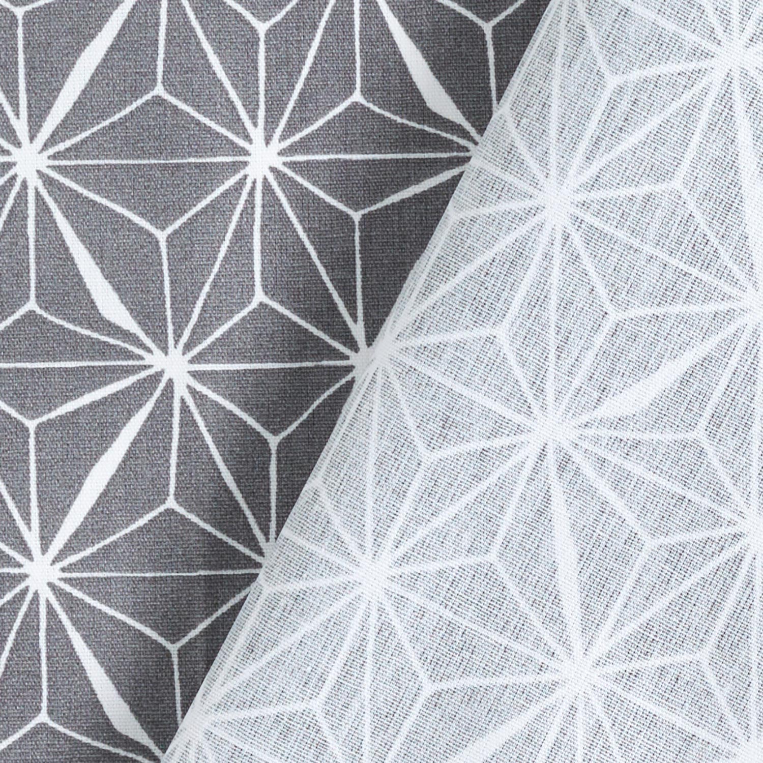 Coton enduit Étoiles graphiques – gris/blanc