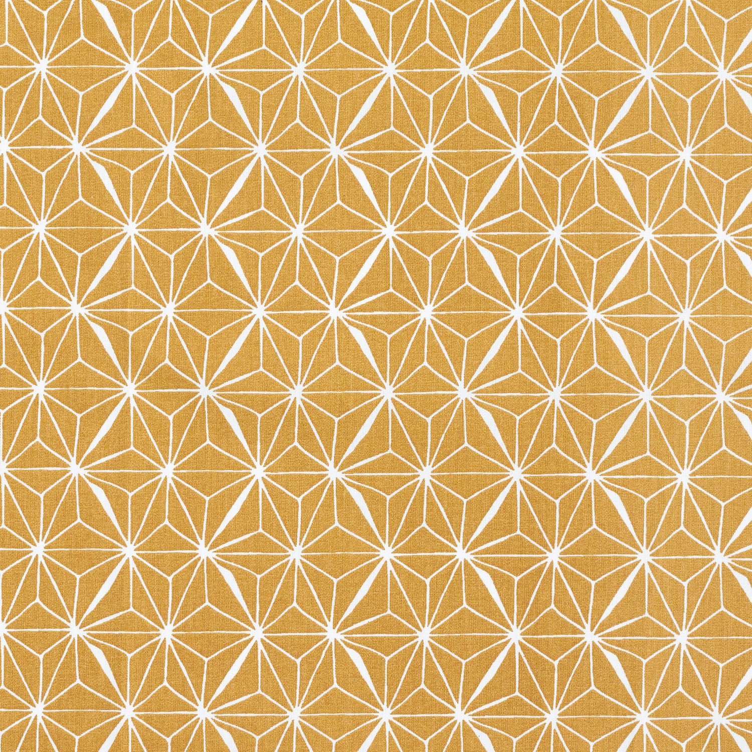 Coton enduit Étoiles graphiques – moutarde/blanc