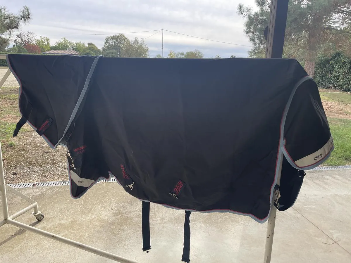 Couverture imperméable avec couvre cou amovible taille poney