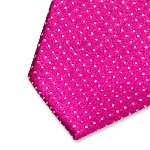 Cravates / Cravate homme fuchsia à pois blancs