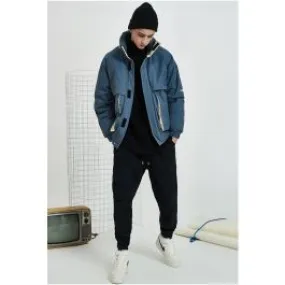 Doudoune hiver streetwear pour homme avec longues poches avant