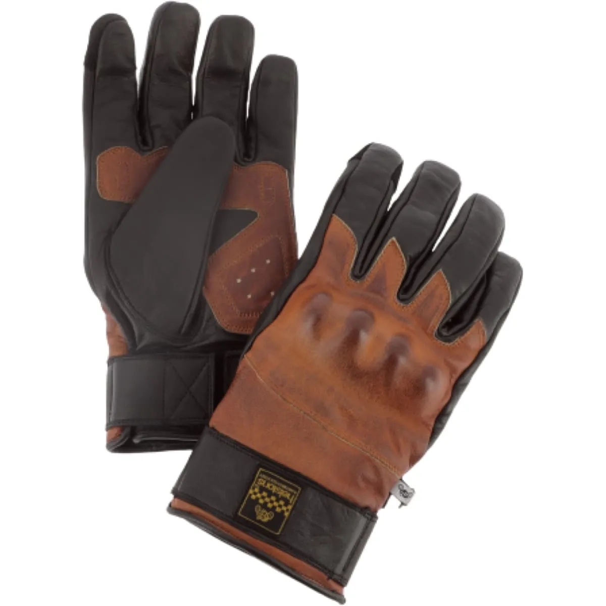 Gants Helstons Glory Marron Clair Noir - Gants Moto Hiver