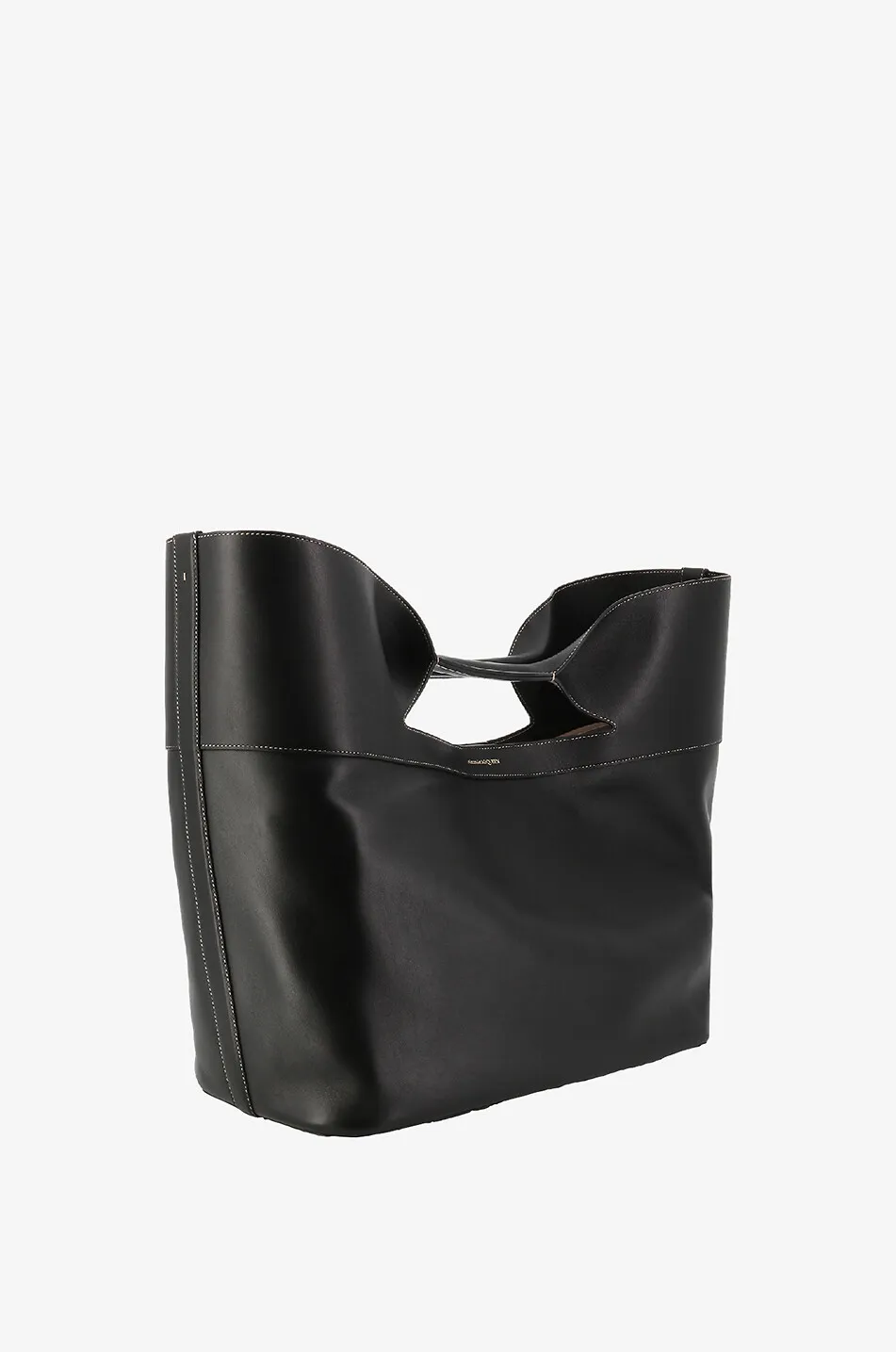 Grand sac cabas en cuir lisse The Bow