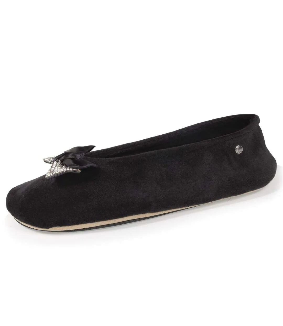 Isotoner Chaussons Ballerines femme nœud bijou