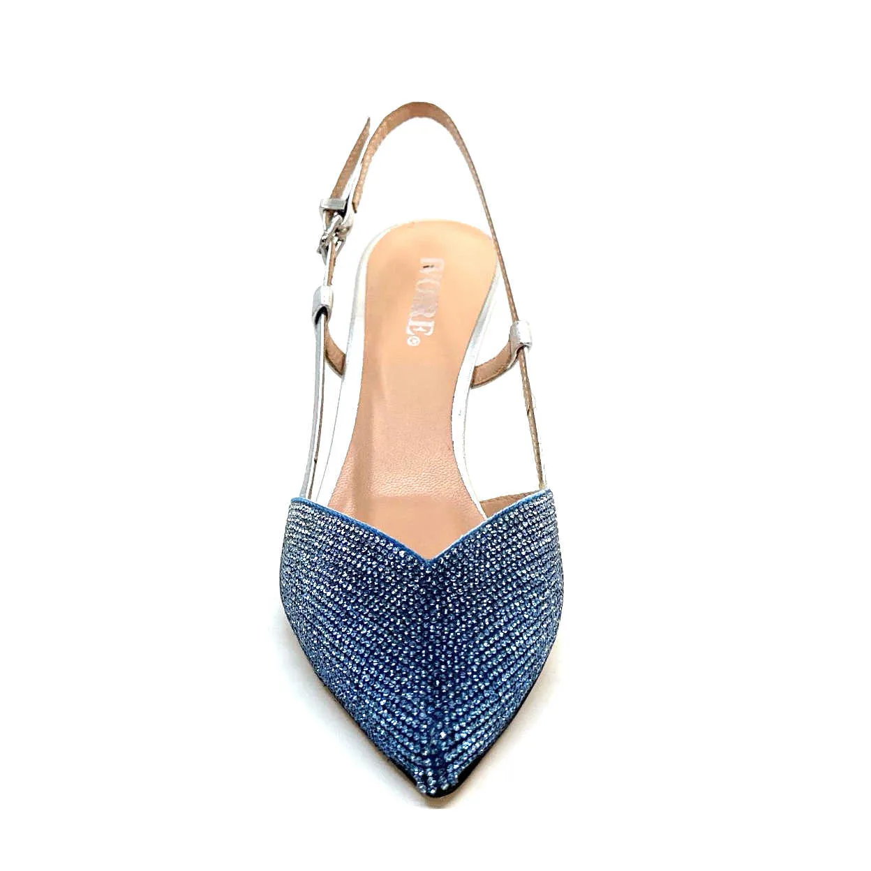 Ivoire 1974 Cuir Bleu Agrent Strass