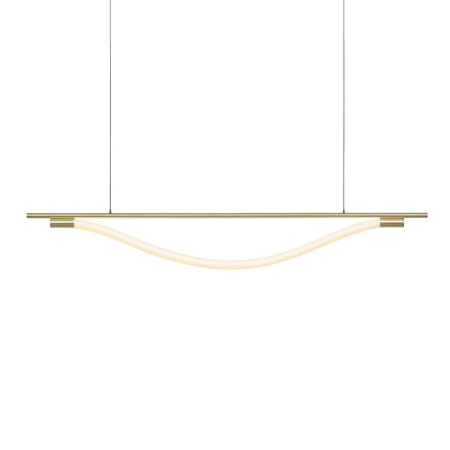 Levity Bow - Designer linear LED tube pendant light for dining room