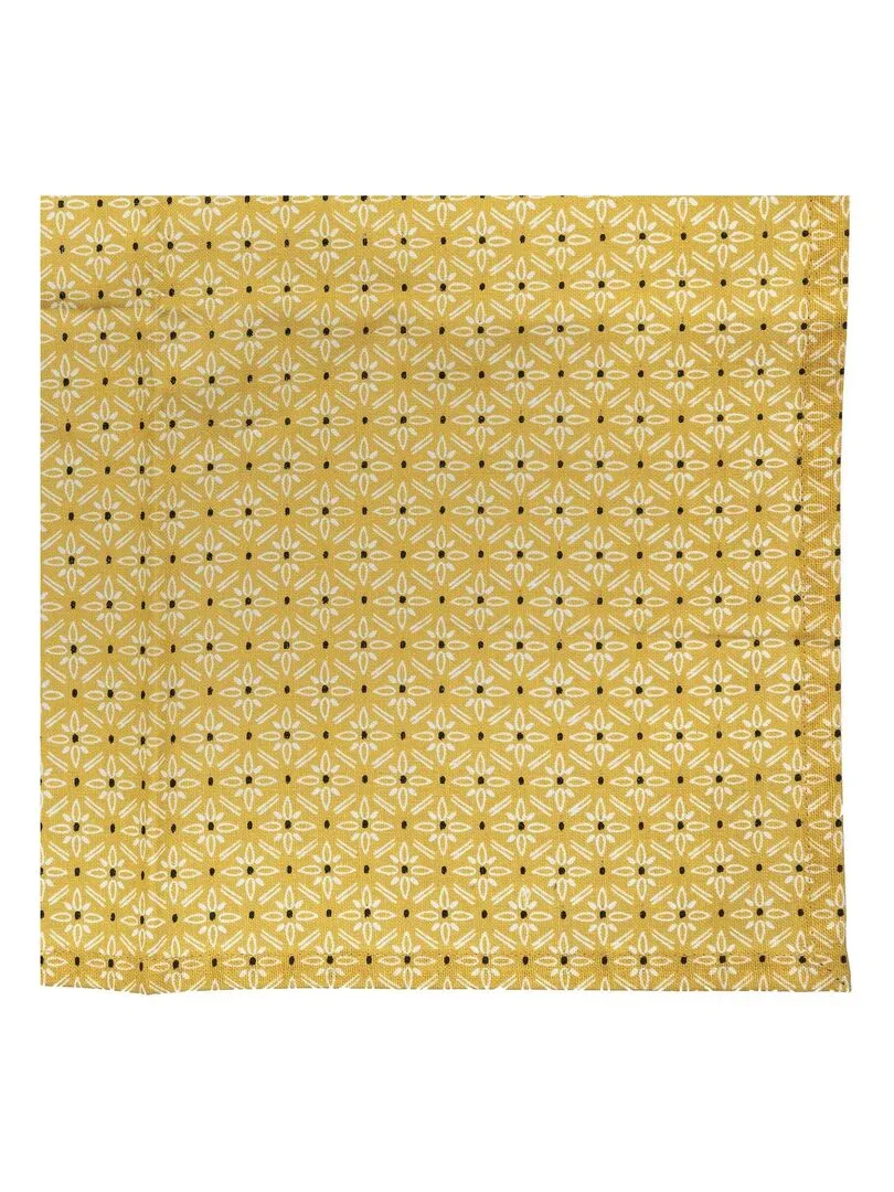 Lot de 4 serviettes graphiques - Jaune foncé