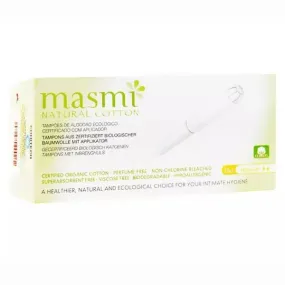 Masmi Tampons Réguliers Coton Bio avec Applicateur 16 unités