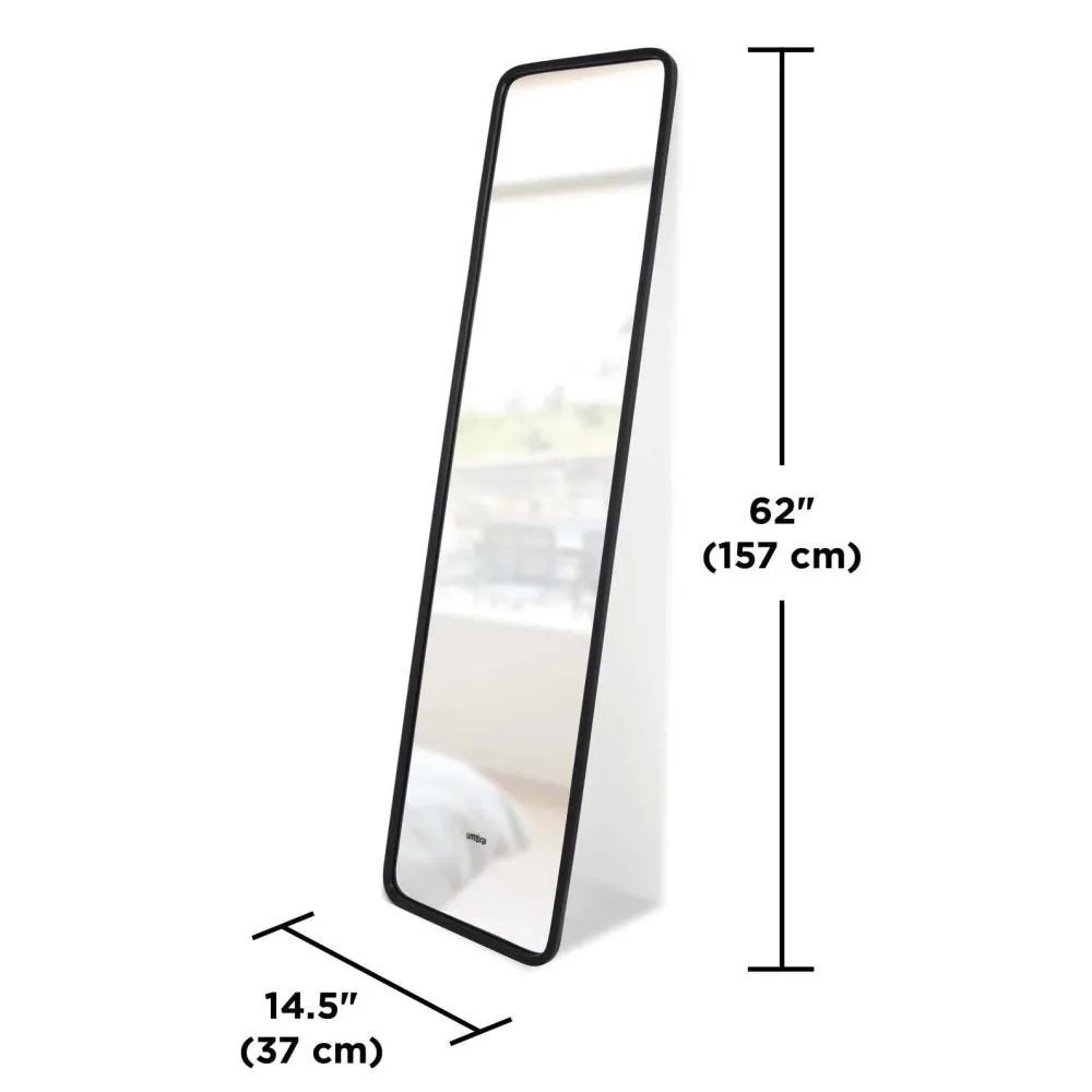 Miroir rectangulaire contour en caoutchouc mat