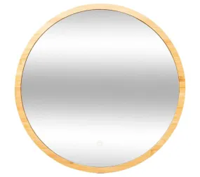 Miroir Rond Mural LED Bambou 57 Cm