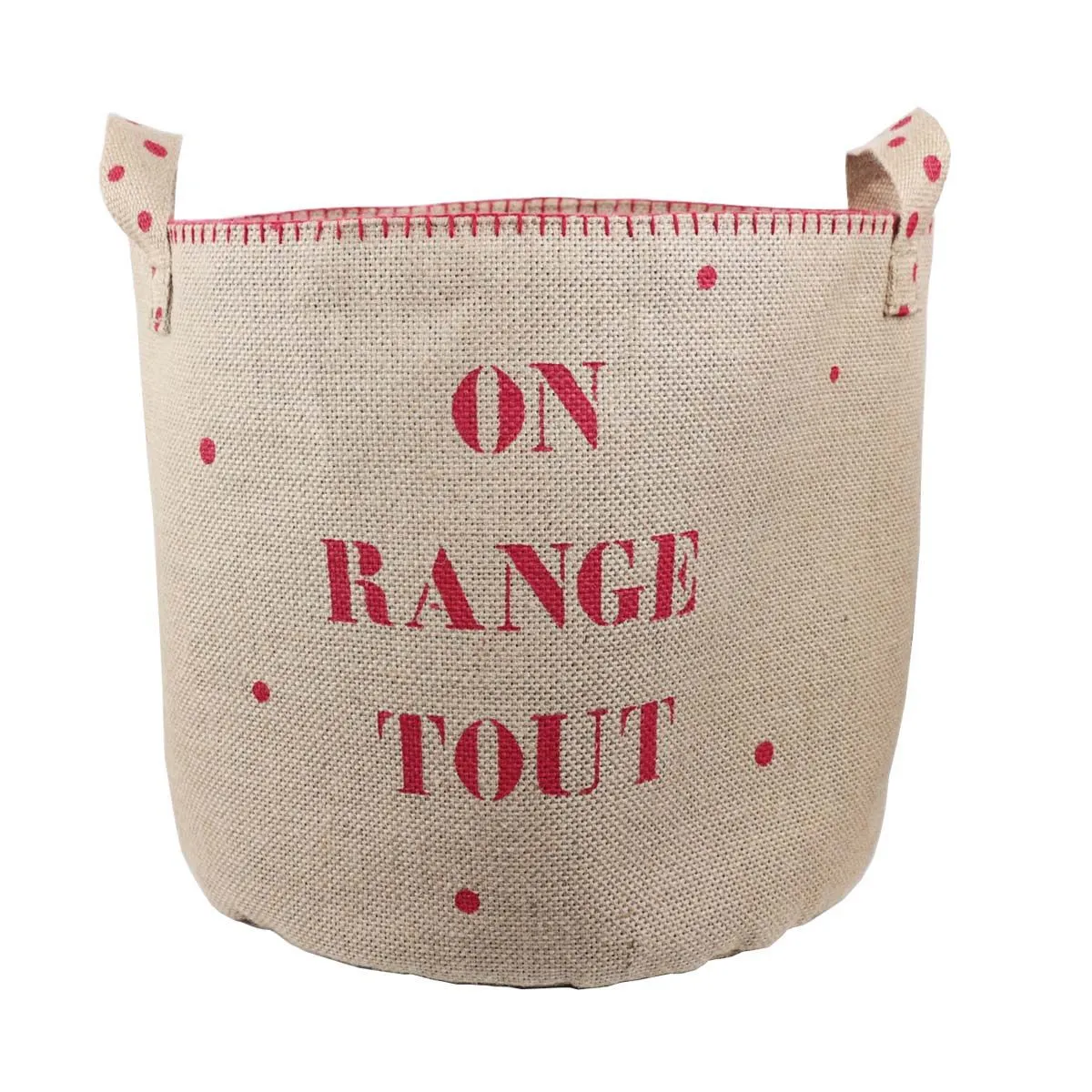 Panier de rangement en toile de jute - Fabriqué en France - 46x40
