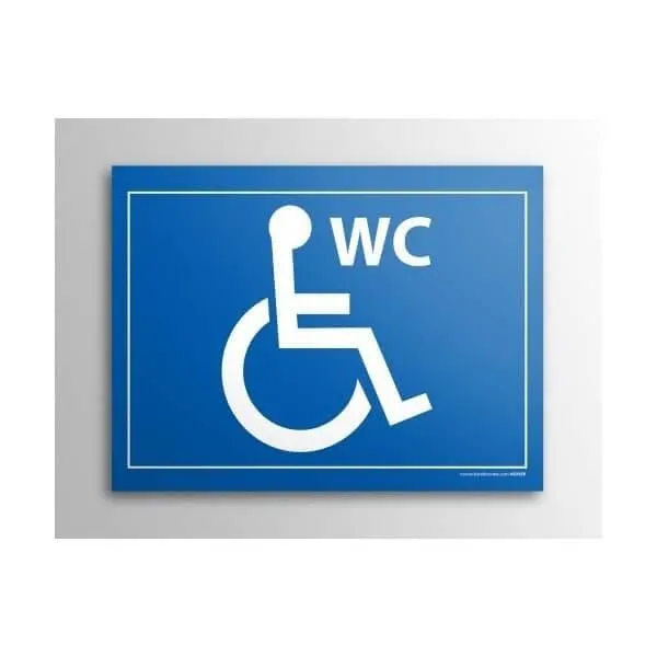 Plaque gravée wc fond:bleu