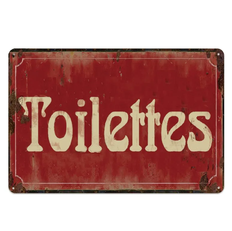 Plaque Métal Vintage Toilettes
