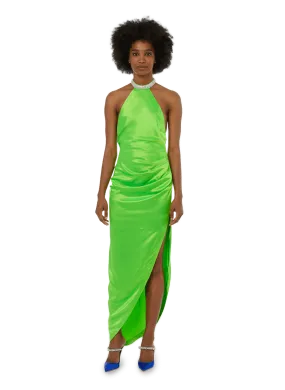 RETROFETE  Robe longue en satin - Vert