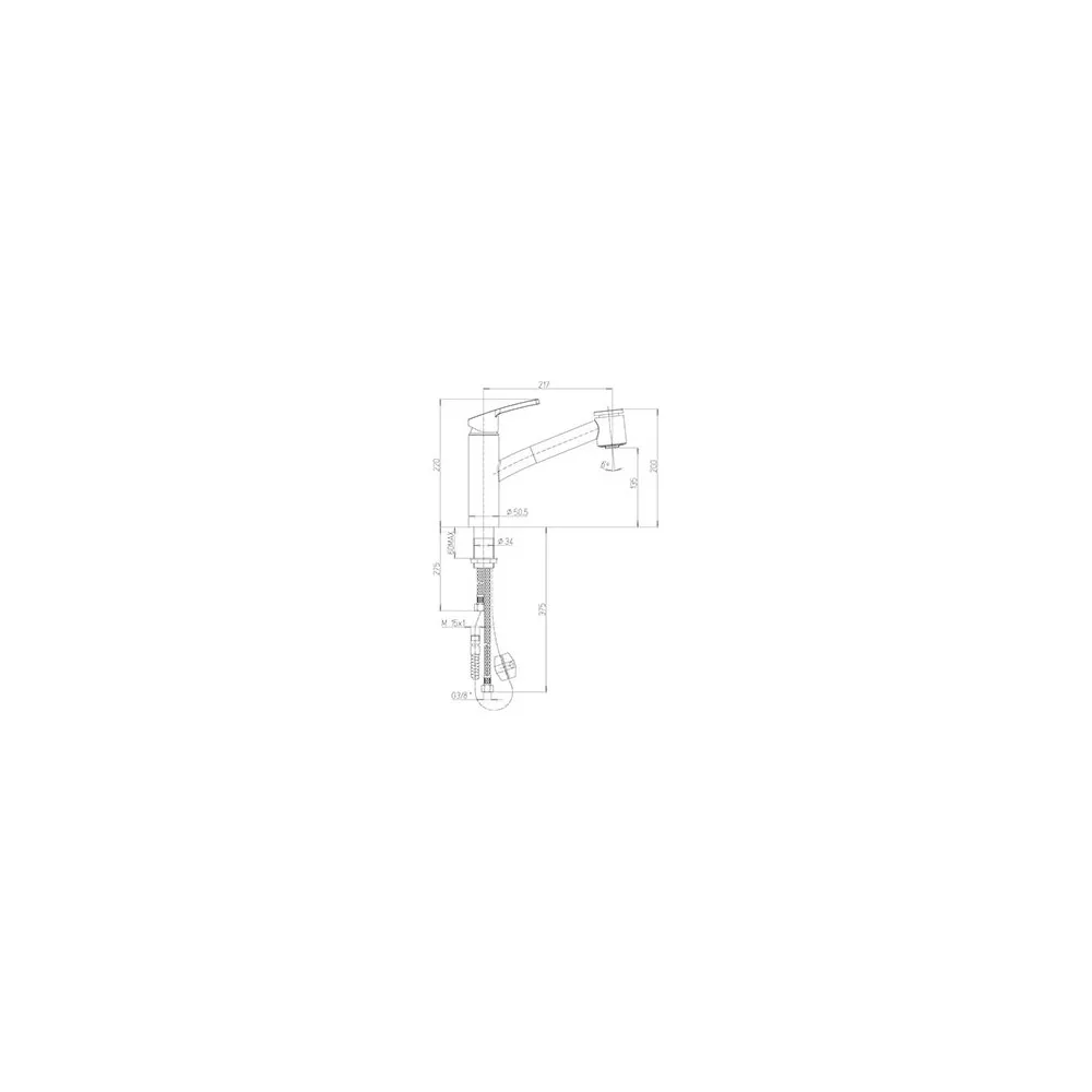 Robinet cuisine avec douchette extractible Paini Hoby Bow 2 jets