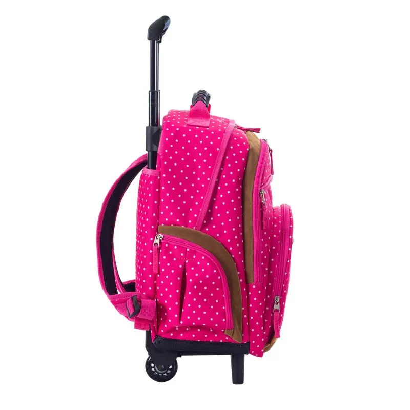 Sac à dos à roulettes 49 cm Noir à pois blancs