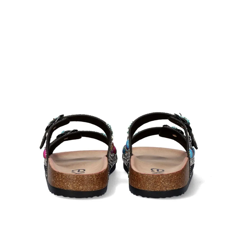 SANDALE BIO 230705-1 STRASS BLACK