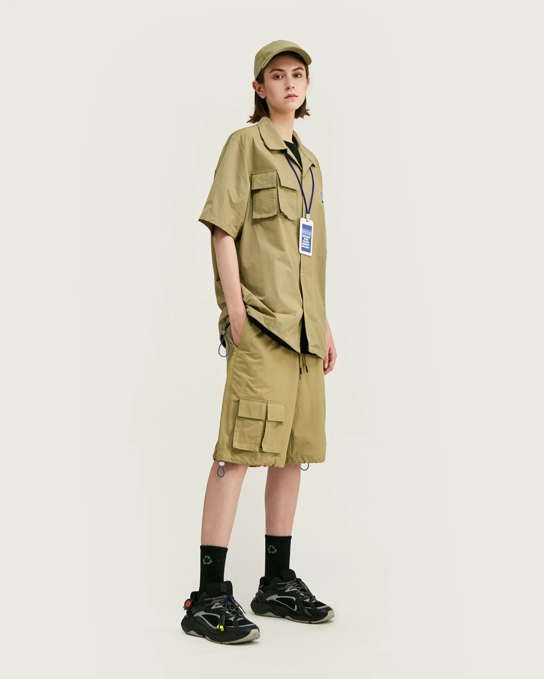 Short Streetwear  à style pêcheur - Beige