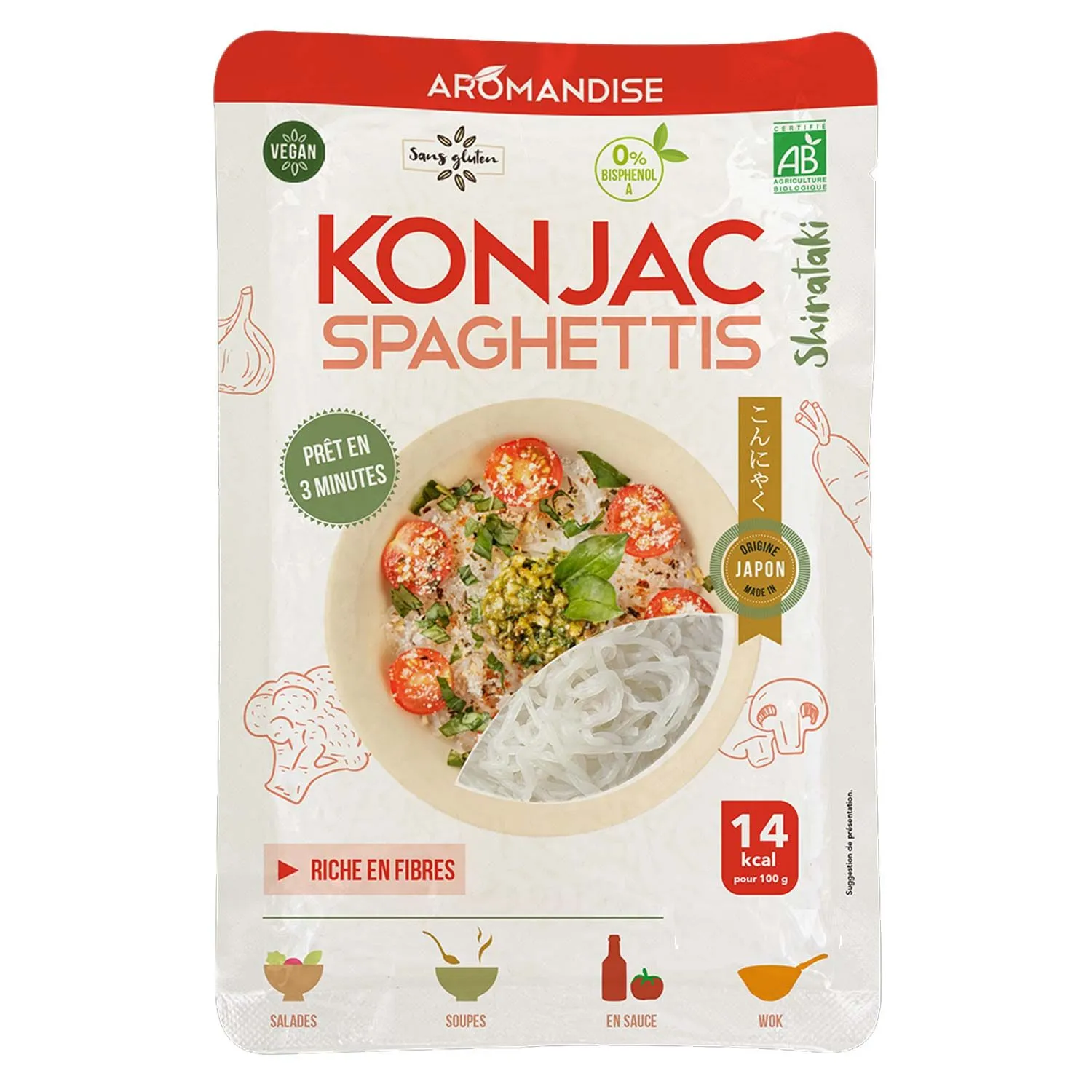Spaghetti de Konjac 900 g Aromandise 