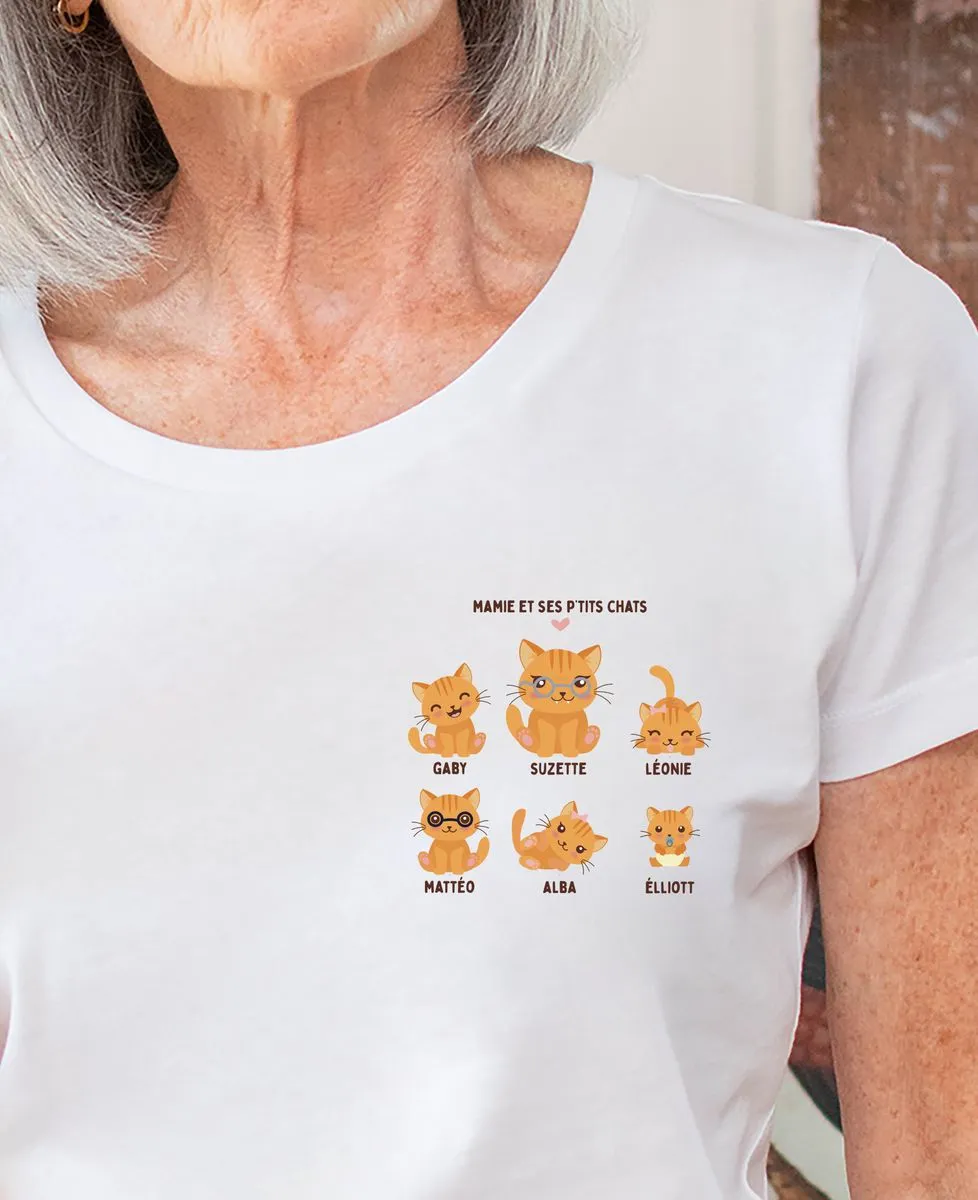 T-Shirt femme Mamie et ses petits chats
