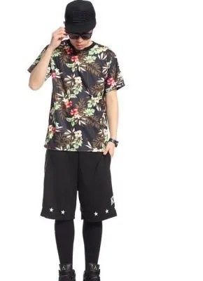 T shirt Fleurs Hip Hop Swag 99 Motif Fleuri Streetwear Homme Femme