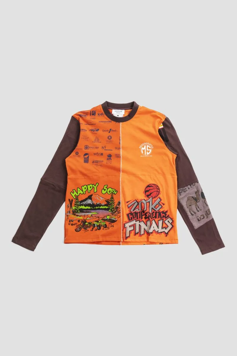 T-shirt graphiques upcyclés orange