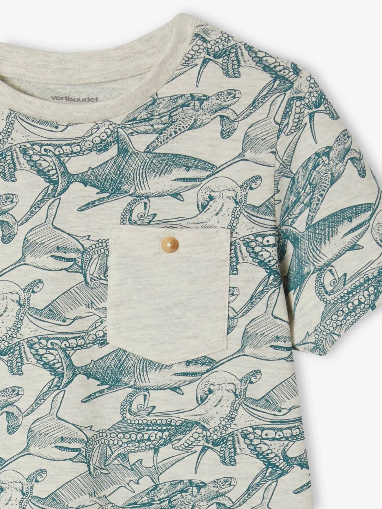 T-shirt motifs graphiques garçon manches courtes noix de pécan - Vertbaudet