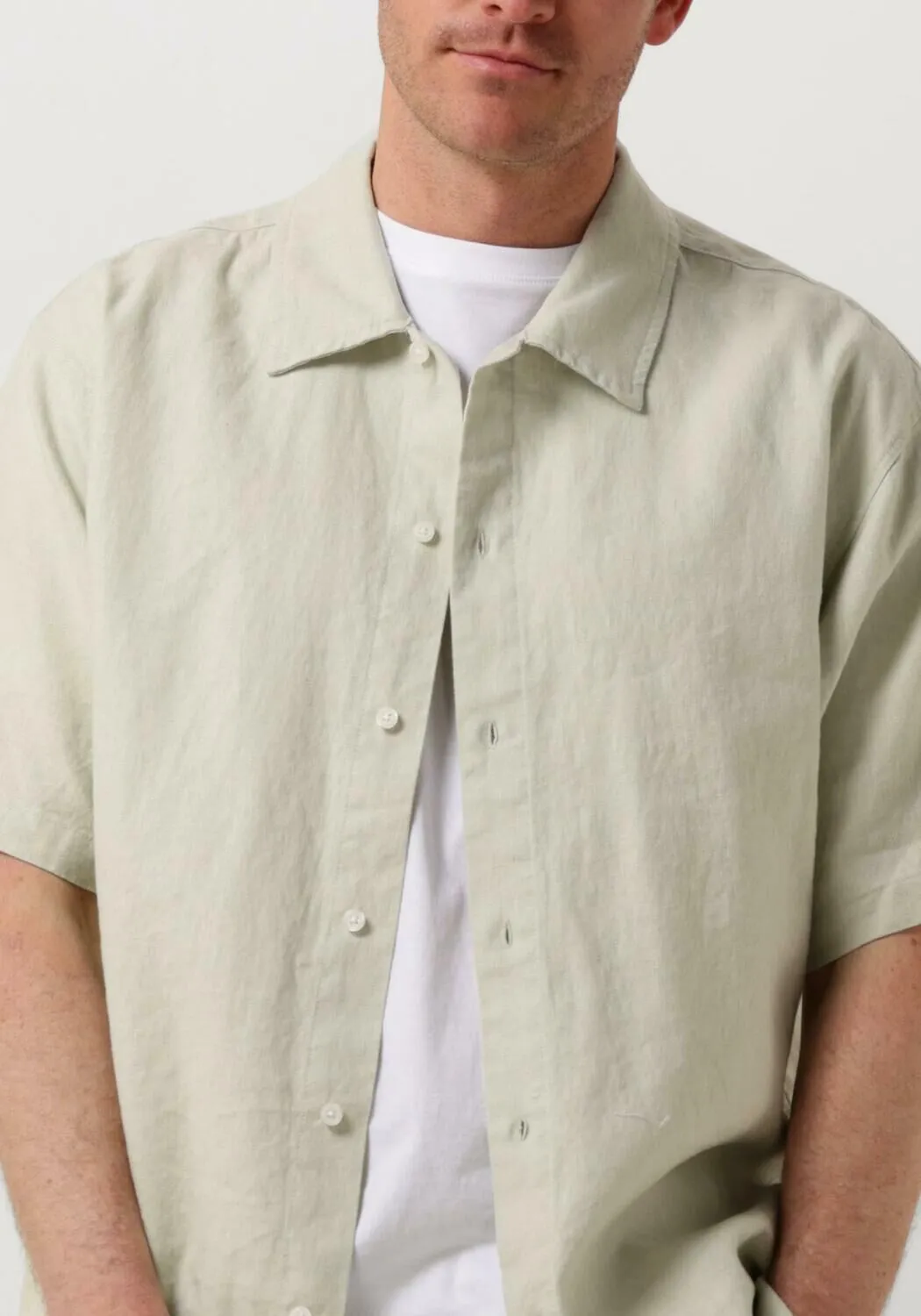 woodbird chemise décontracté wbbanks linen shirt menthe